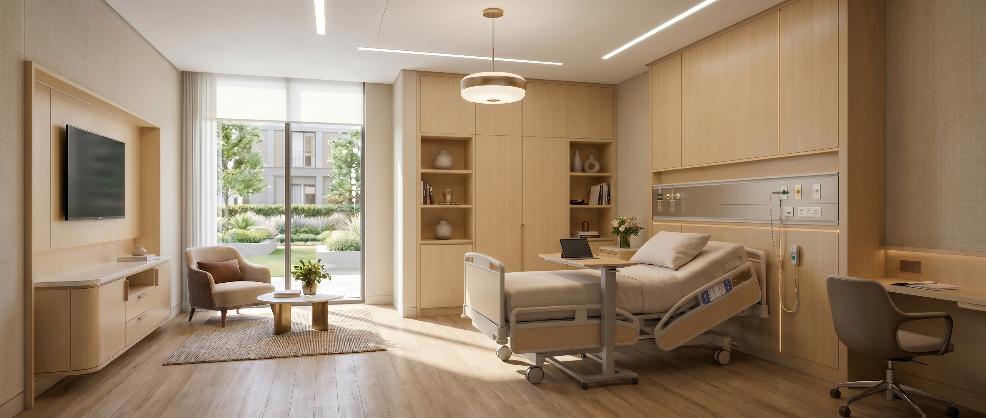 Pflegezimmer, Privatklink, Altenpflege, Pflege, hell